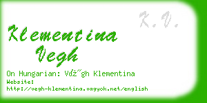 klementina vegh business card